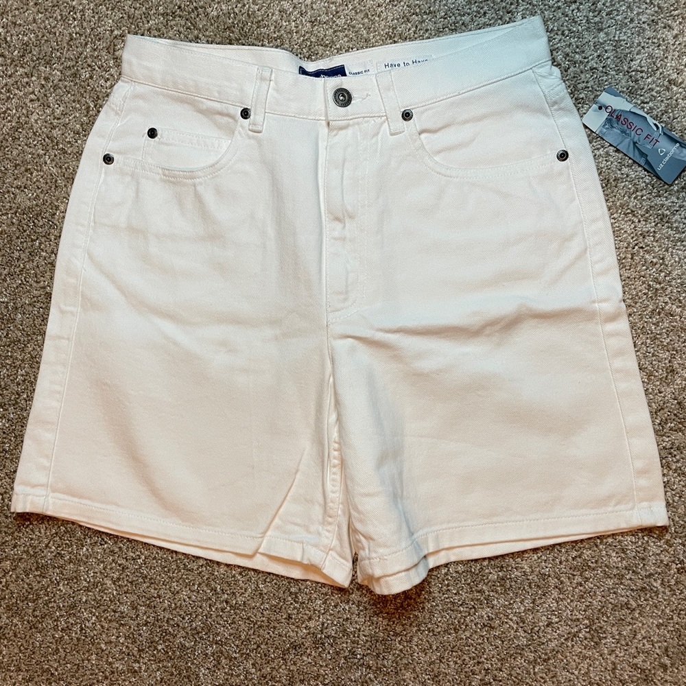 Liz Claiborne Jean Shorts Classic Fit Women’s White Size 10